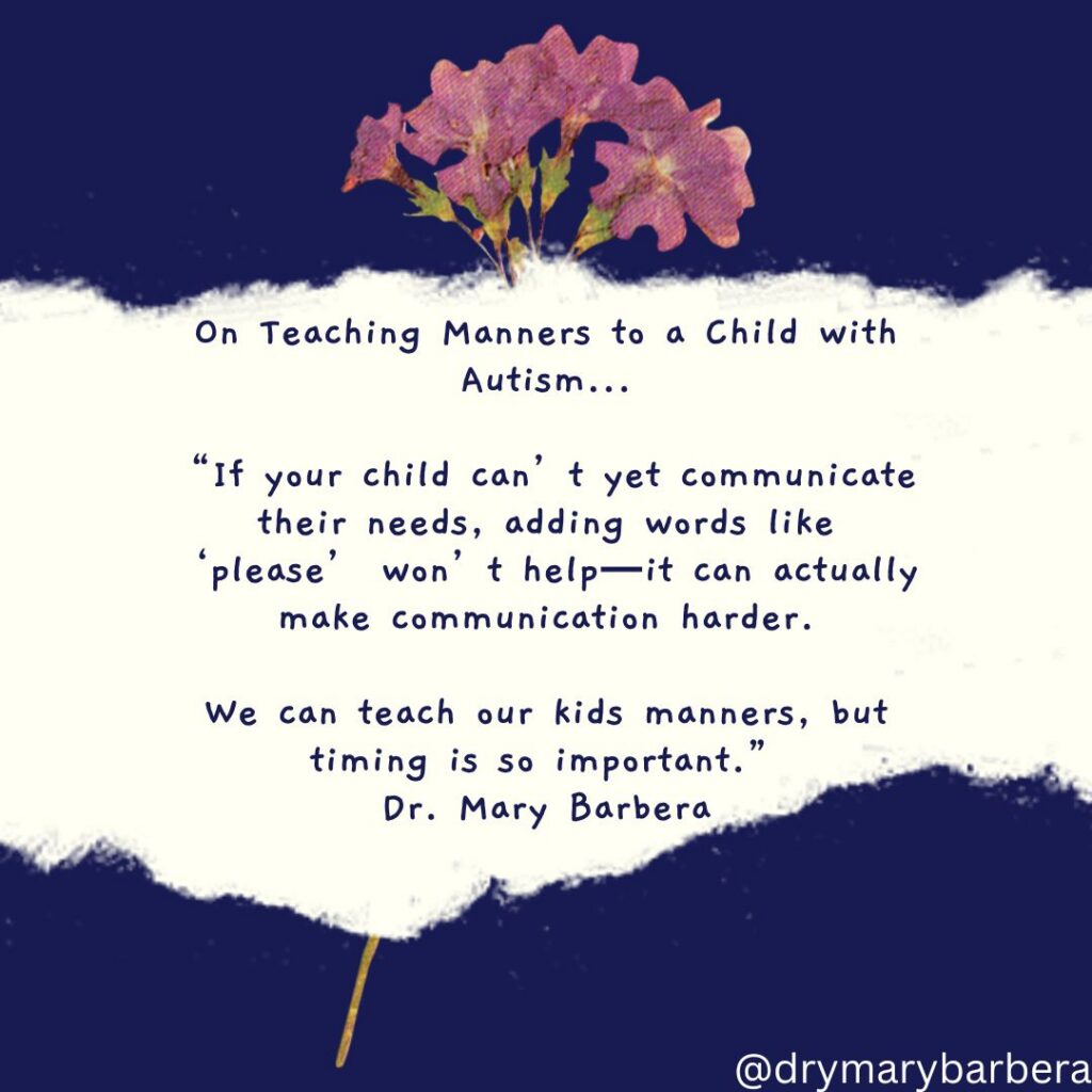 When to teach autism manners. Teaching manners