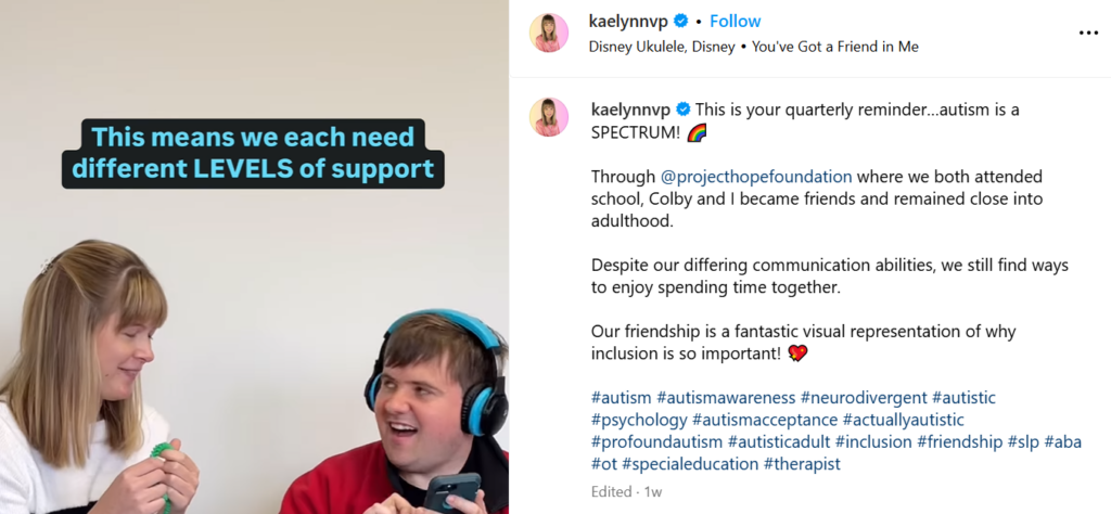 kaelynn partlow. social media. autism advocacy.