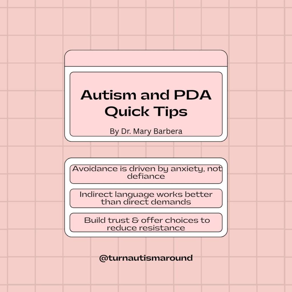 PDA in autism. Parent strategies for PDA Profile.